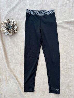 Champion Power Core Spandex Girls' Black Athletic Leggings - L (10-12)